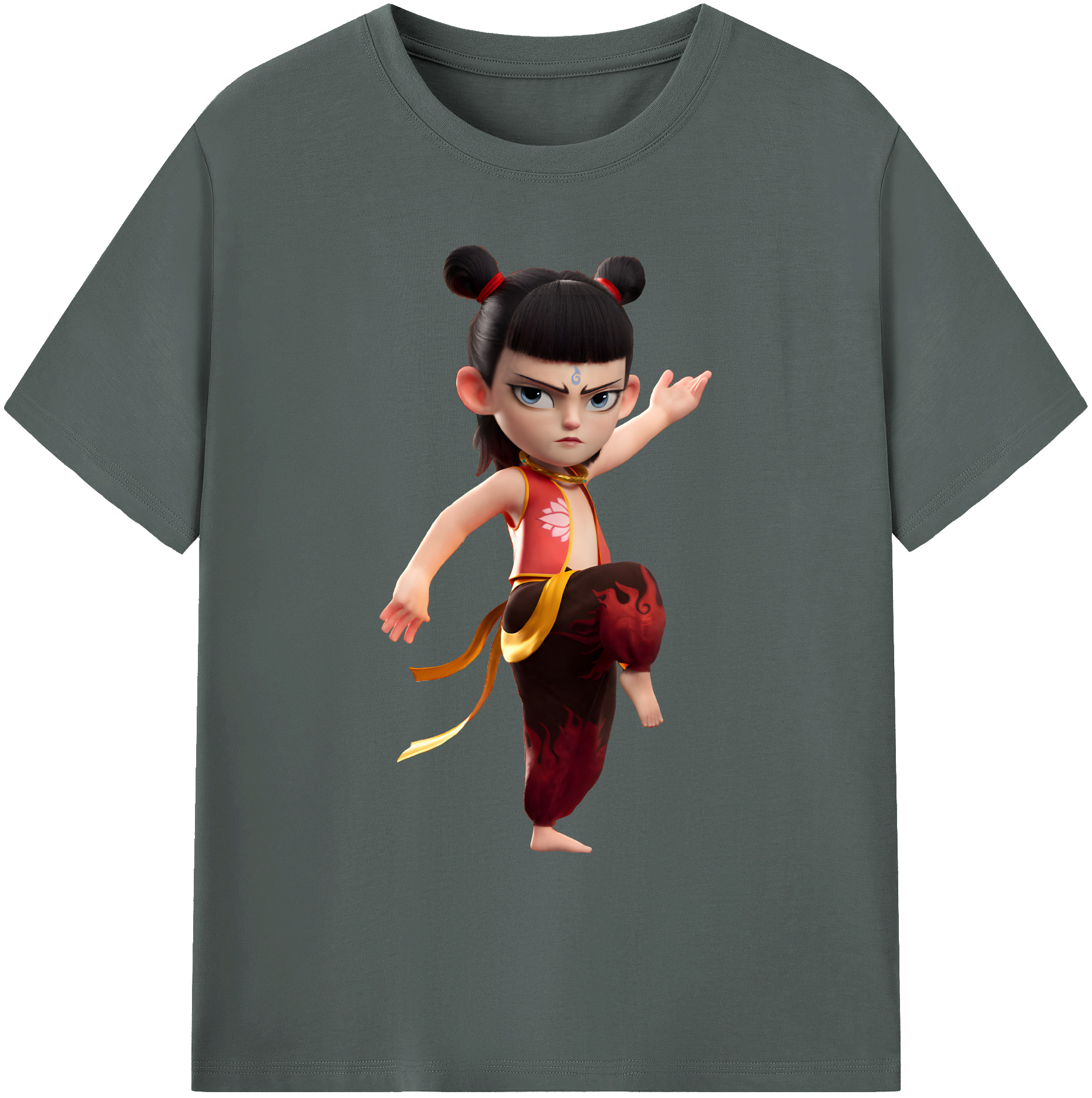 （画像用） Ne Zha 2 ナタ 魔童の大暴れ 綿100％ メンズ半袖Tシャツ｜肌触りやわらか＆通気性